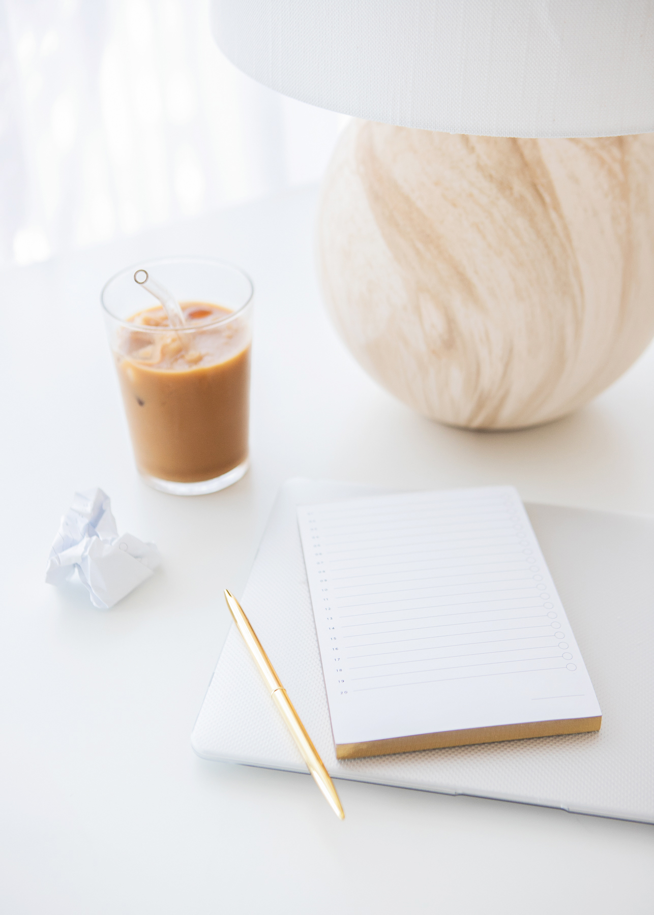 coffee and notebook flatlay